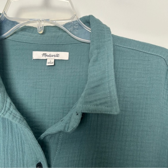 Madewell Lightspun Teal Painter Button Up Shirt - Picture 2 of 6